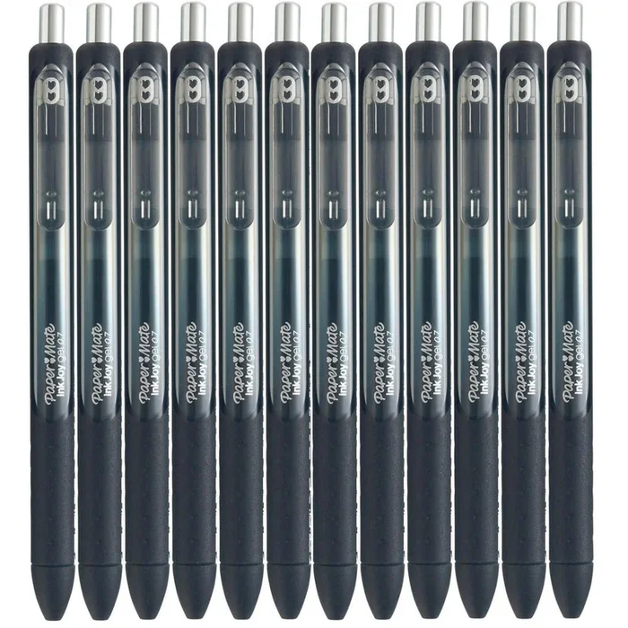 Papermate Box 12 Inkjoy Gel Pen Retractable Medium 0.7mm (Black)
