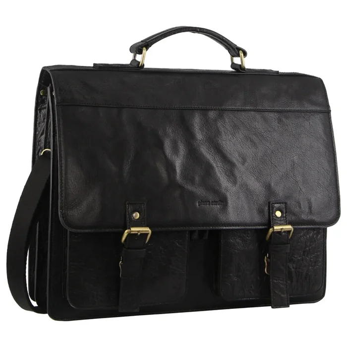 Pierre Cardin Men’s Leather Business/Computer Shoulder Bag 39x31cm Black