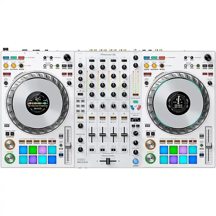 Pioneer DJ DDJ-FLX10-W 4-Channel Performance DJ Controller for rekordbox DJ and Serato DJ Pro White Guitar Center