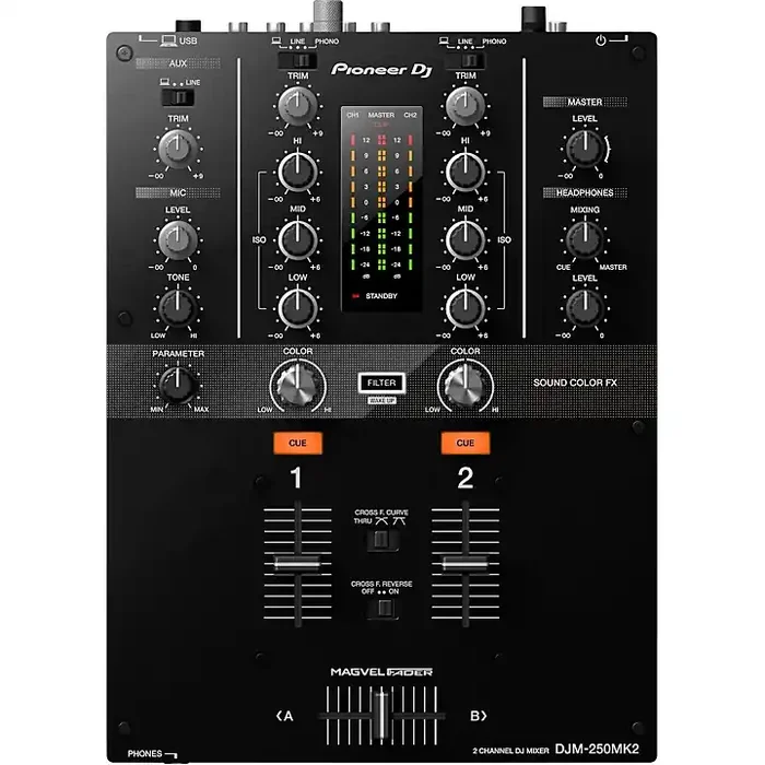 Pioneer DJ DJM-250MK2 2-Channel DJ Mixer With rekordbox Guitar Center