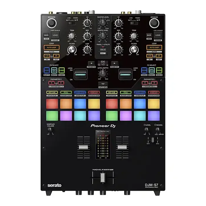 Pioneer DJ DJM-S7 2-Channel Battle Mixer for Serato DJ & rekordbox With Performance Pads Guitar Center