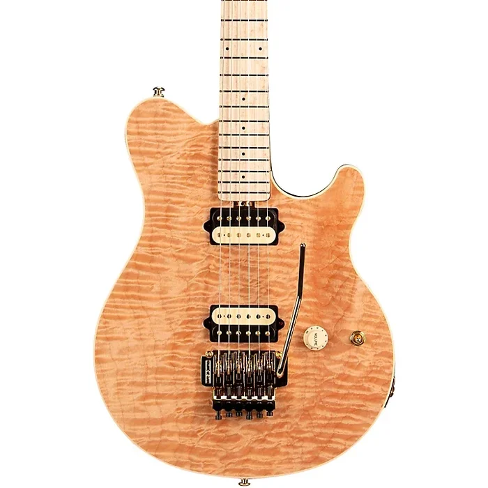 Platinum Ernie Ball Music Man Axis Premium One Piece Quilt Top Elecric Guitar Natural Premium