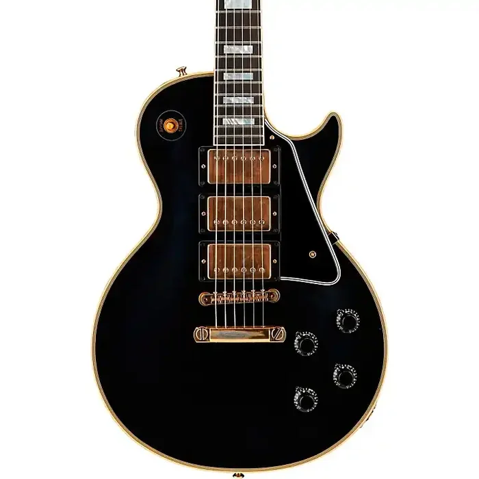 Platinum Gibson Custom 1957 Les Paul Custom Reissue 3-Pickup VOS Electric Guitar Ebony Guitar Center