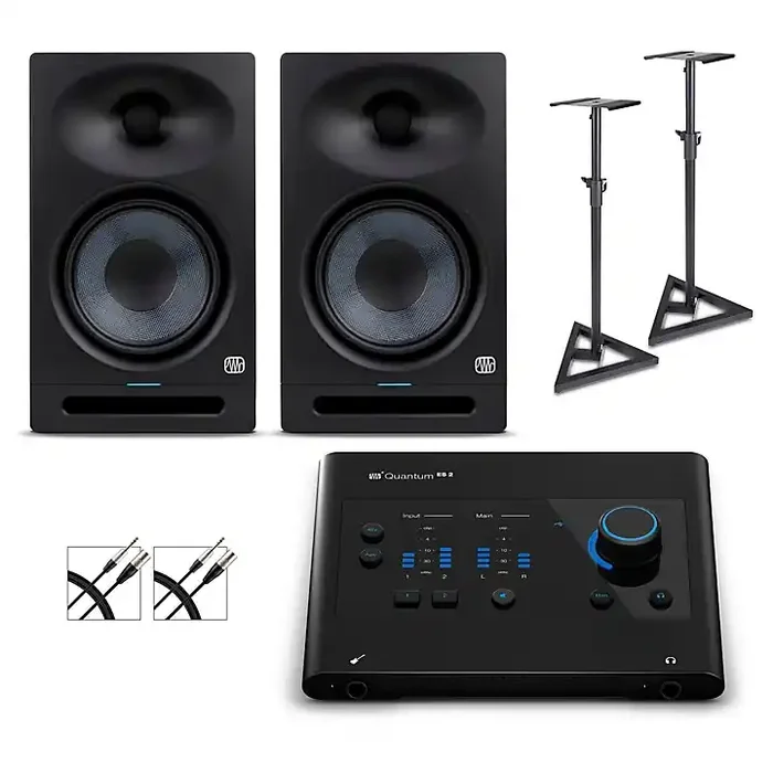 PreSonus Quantum ES2 Audio Interface with Eris 2nd Gen Studio Monitor Pair (Cables & Stands Included) STUDIO8 Guitar Center