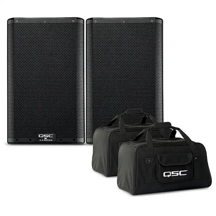 QSC K8.2 Powered Speaker Pair With Tote Bags Guitar Center