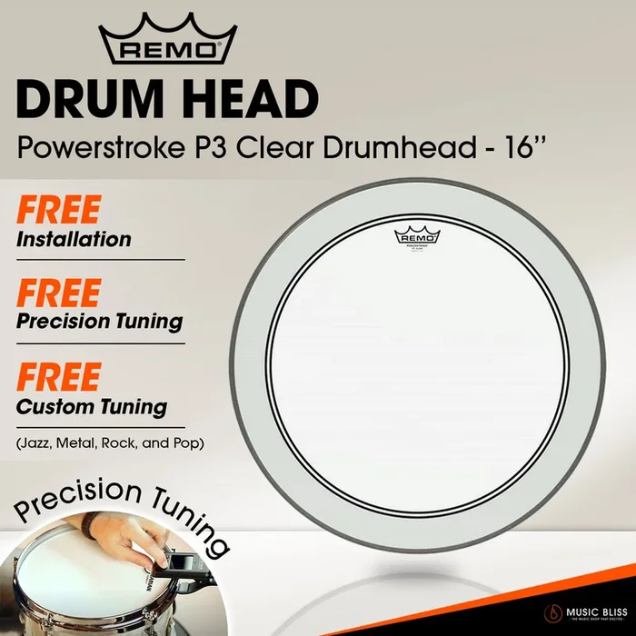 Remo Powerstroke P3 Clear Drumhead – 16”