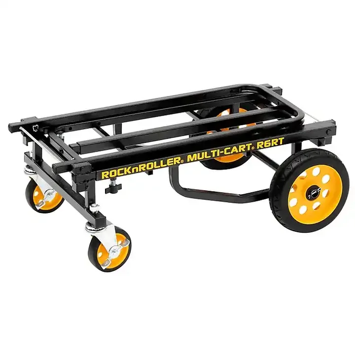 RockNRoller Multi-Cart R6RT Mini 8-in-1 Equipment Transporter Cart Black Frame/Yellow Wheels Mini Guitar Center