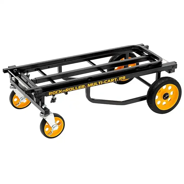 RockNRoller Multi-Cart R8RT 8-in-1 Midrange Equipment Transporter Cart Black Frame/Yellow Wheels Mid Guitar Center