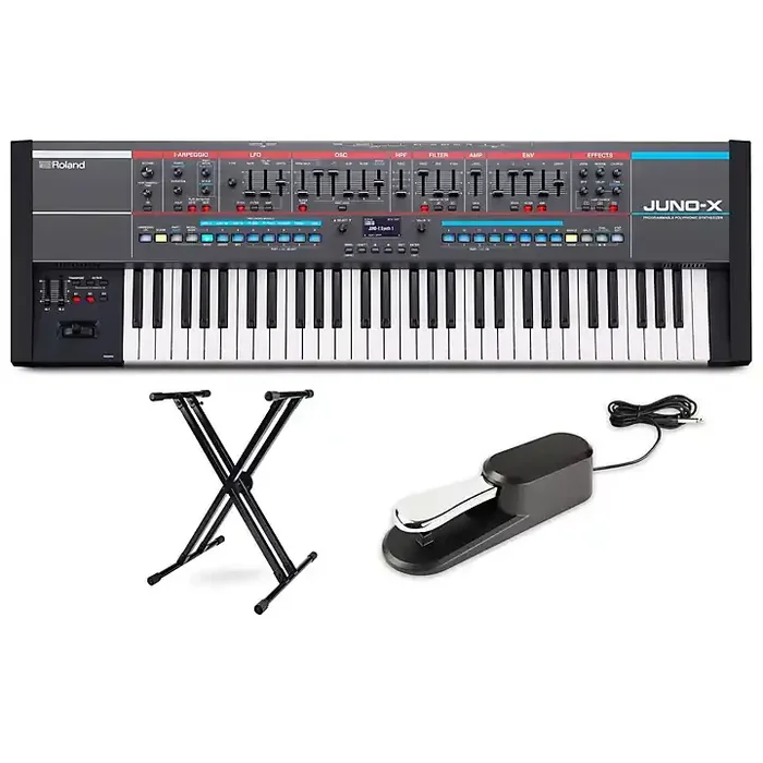 Roland JUNO-X With Proline Sustain Pedal and X-Stand Guitar Center