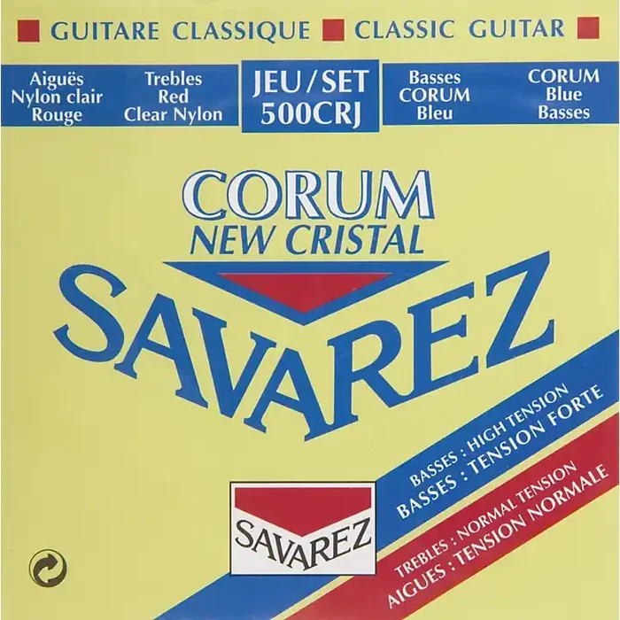 Savarez 500CRJ Normal Tension Cristal Trebles High Tension Corum Basses Nylon Guitar String Set Guitar Center