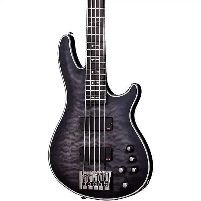 Schecter Guitar Research Hellraiser Extreme-5 Electric Bass Guitar Satin See-Thru Black Guitar Center