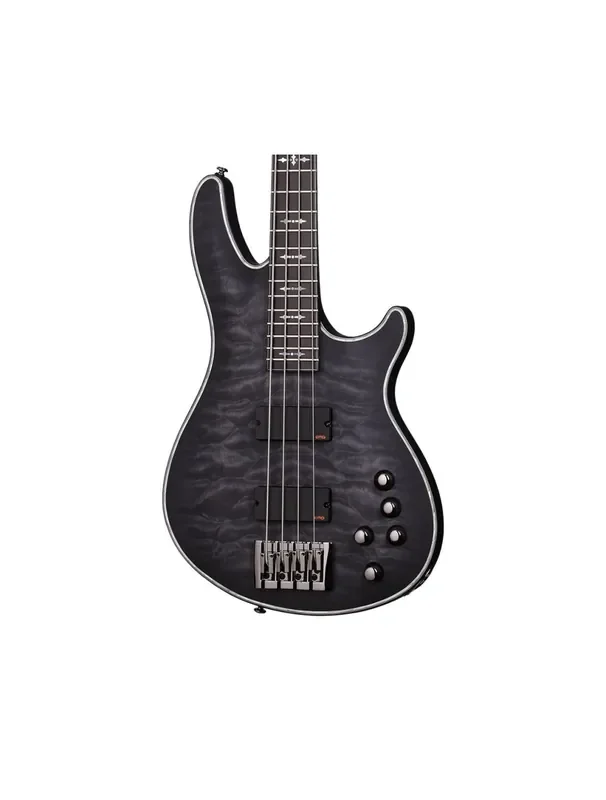 Schecter Hellraiser Extreme-4 Bass Guitar – See-Thru Black Satin