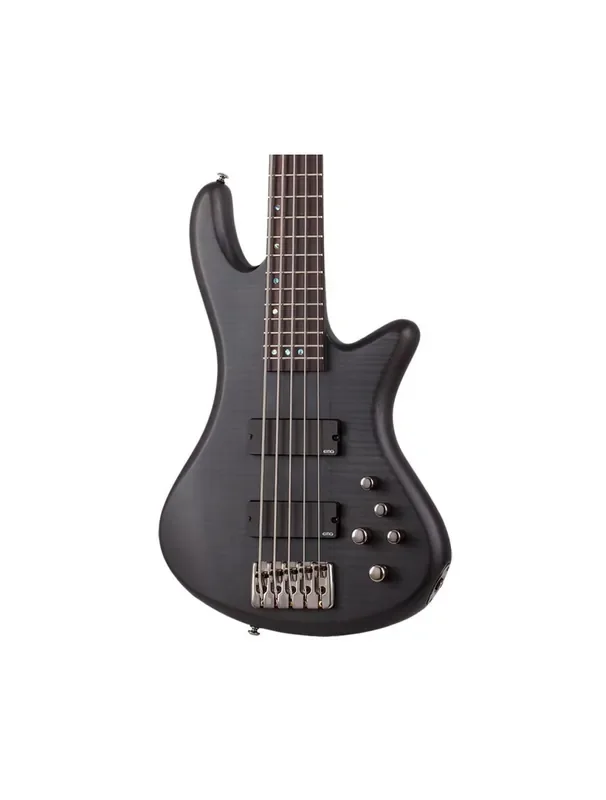 Schecter Stiletto Studio-5 5-String Bass Guitar – See-Thru Black Satin
