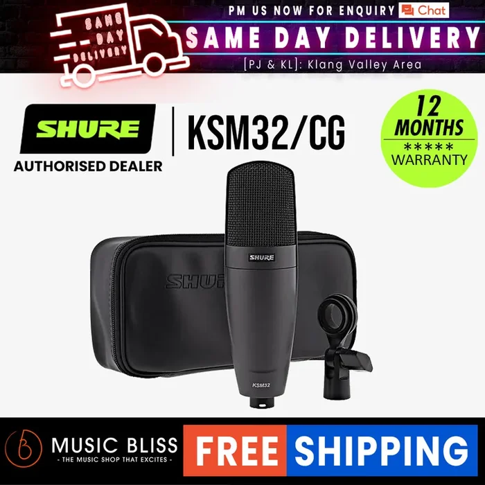 Shure KSM32/CG Large Diaphragm Condenser Microphone – Charcoal Gray
