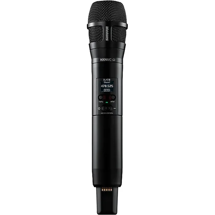 Shure SLXD2/N8C Digital Wireless Handheld Microphone Transmitter with Nexadyne 8/C Cardioid Capsule (G58 470 to 514 MHz) Band H55 Black Guitar Center