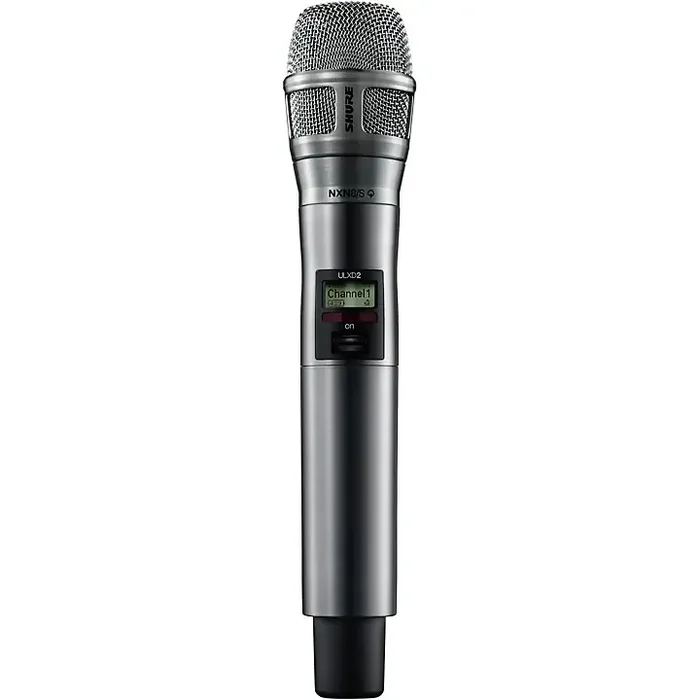 Shure ULXD2/N8SN Digital Handheld Wireless Microphone Transmitter With Nexadyne 8/S Supercardioid Capsule, Band G50 470-534MHz Band J50A Nickel Guitar Center