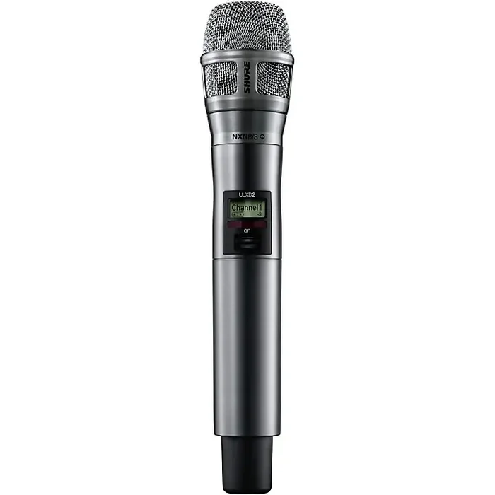 Shure ULXD2/N8SN Digital Handheld Wireless Microphone Transmitter With Nexadyne 8/S Supercardioid Capsule, Band G50 470-534MHz Band H50 Nickel Guitar Center