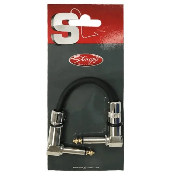 Stagg 10cm Patch Cable Mono Jack-Jack (L-Shaped)