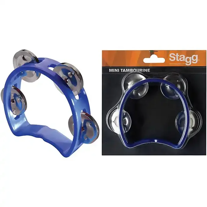 Stagg 4-Jingle Cutaway Tambourine Blue Guitar Center