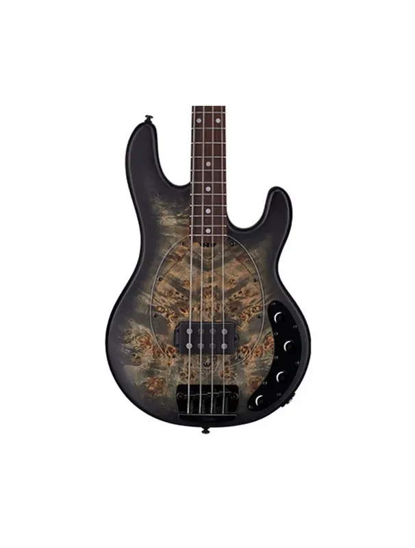 Sterling by Music Man StingRay w/Burl Top – Trans Black Satin