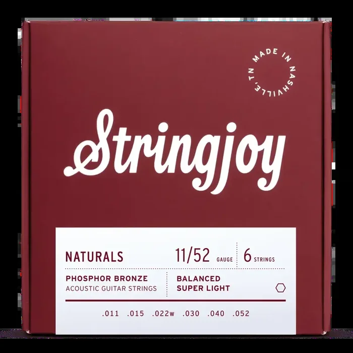 Stringjoy Naturals, Super Light Gauge (11-52) Phosphor Bronze Acoustic