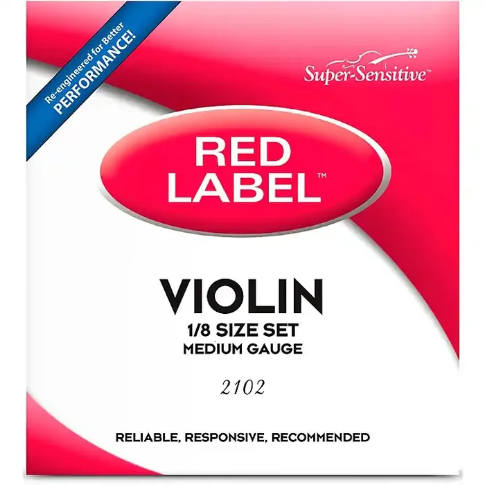 Super Sensitive Red Label Series Violin String Set 1/8 Size, Medium Guitar Center