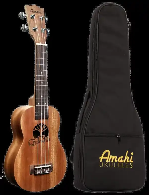UK130 Amahi Select Mahogany, Elephant/Tree Laser Etched Sound Hole, Concert