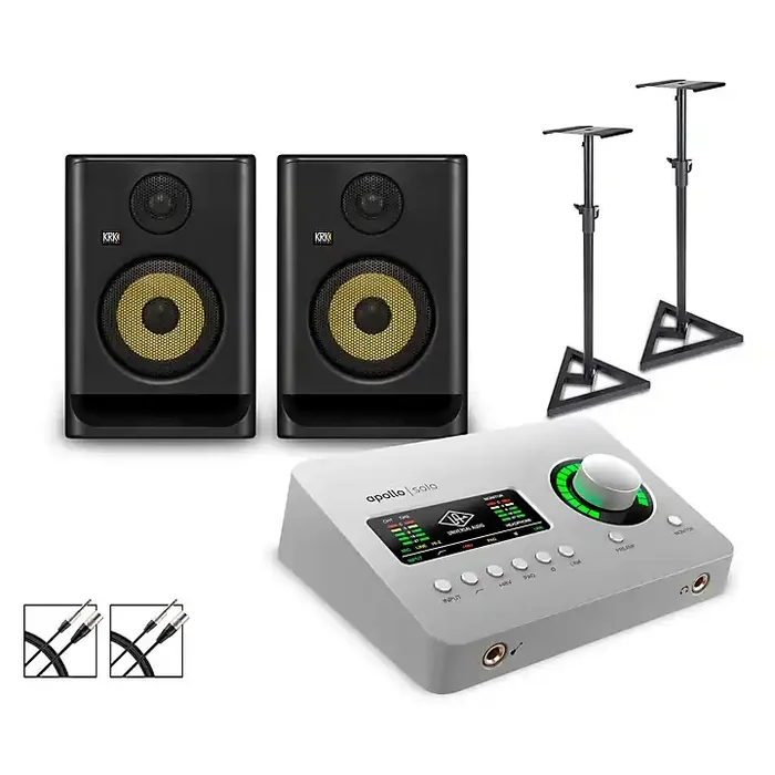 Universal Audio Apollo Solo Thunderbolt with KRK ROKIT G5 Studio Monitor Pair (Stands & Cables Included) ROKIT 5 Guitar Center