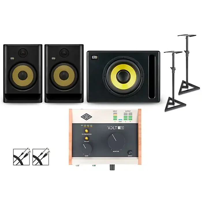 Universal Audio Volt 176 with KRK ROKIT G5 Studio Monitor Pair & S10 Subwoofer (Stands & Cables Included) ROKIT 8 Guitar Center