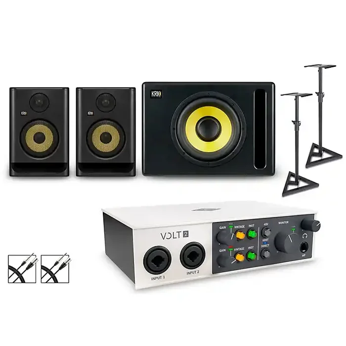 Universal Audio Volt 2 with KRK ROKIT G5 Studio Monitor Pair & S10 Subwoofer (Stands & Cables Included) ROKIT 5 Guitar Center