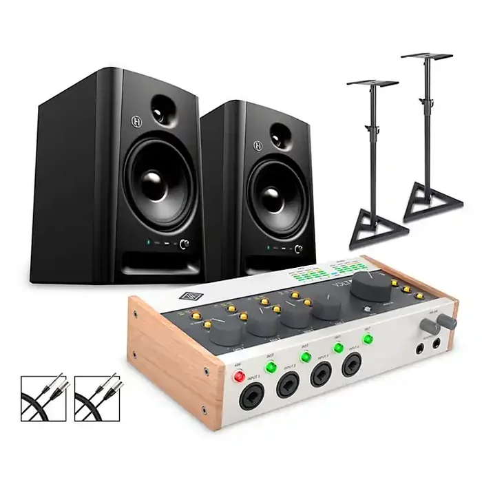 Universal Audio Volt 476P Audio Interface Bundle With Harbinger Studio Monitor Pair, Stands & Cables SM508 Guitar Center