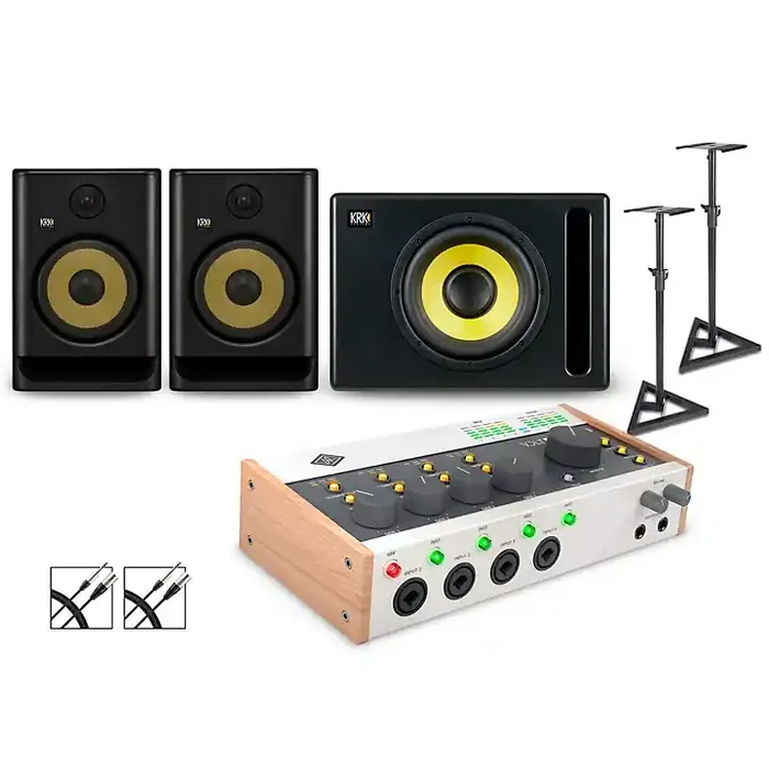 Universal Audio Volt 476P with KRK ROKIT G5 Studio Monitor Pair & S10 Subwoofer (Stands & Cables Included) ROKIT 8 Guitar Center