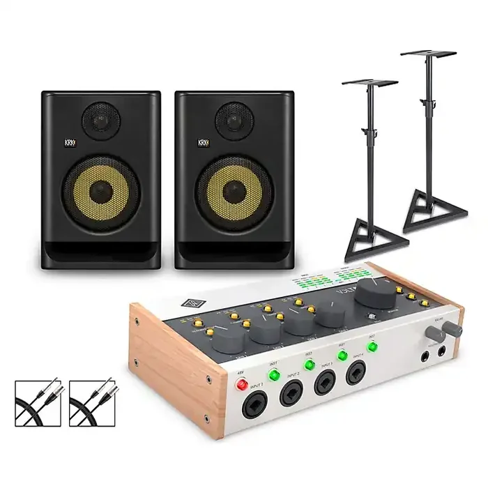 Universal Audio Volt 476P with KRK ROKIT G5 Studio Monitor Pair (Stands & Cables Included) ROKIT 5 Guitar Center