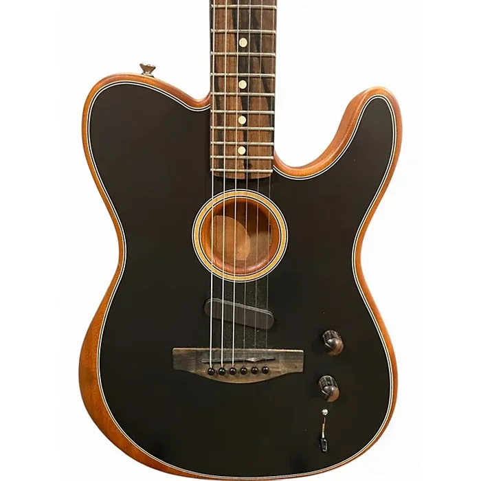 Used Fender American Acoustasonic Telecaster Ebony Acoustic Electric Guitar Ebony