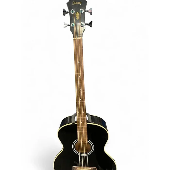 Used Ibanez AEB5FE Black Acoustic Bass Guitar Black
