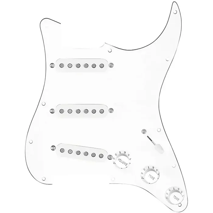 Vintage American Loaded Pickguard for Strat With 3-Way-Bleed Switching and Reverse Angle Bridge Guitar Center