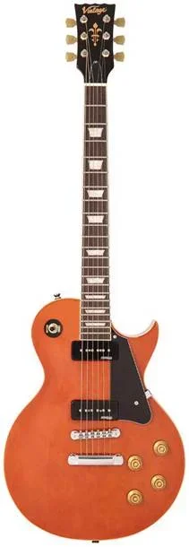Vintage V100P ReIssued Electric Guitar Natural Mahogany