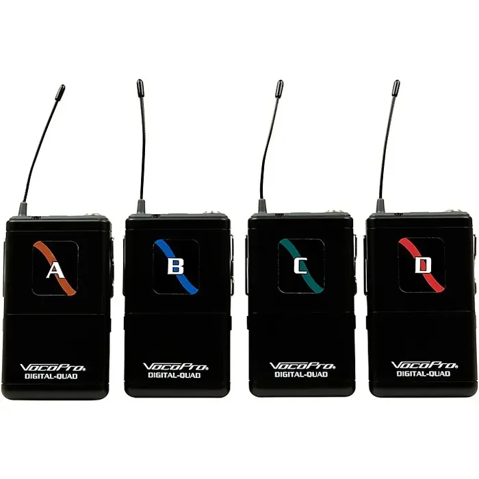 VocoPro FIELD-QUAD-B Portable 4 Lavalier Field/Camera-Mountable Wireless Microphone System, 902-927.2mHz Band 10 Guitar Center