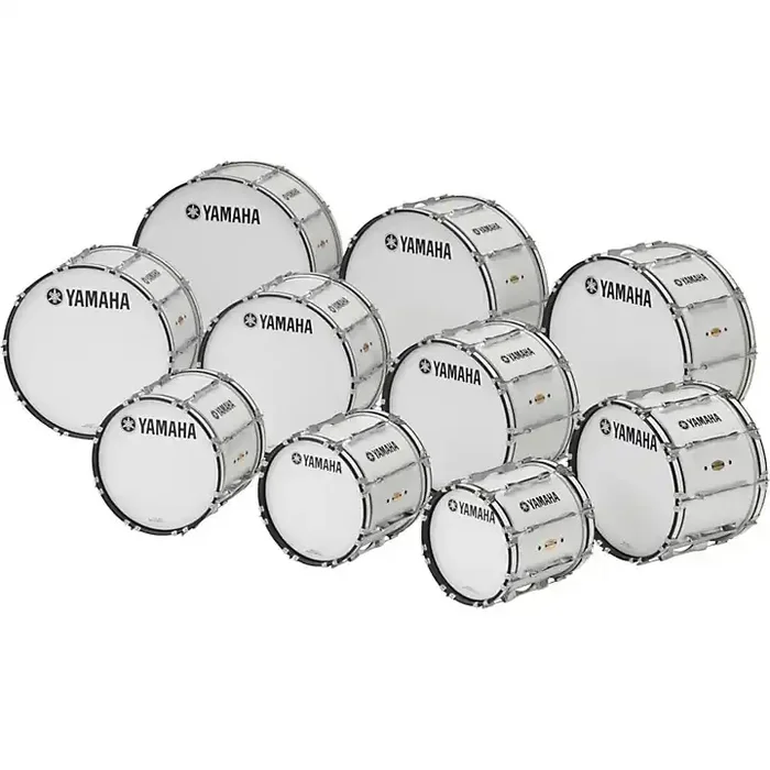 Yamaha 32″ x 14″ 8300 Series Field-Corps Marching Bass Drum White Forest Guitar Center