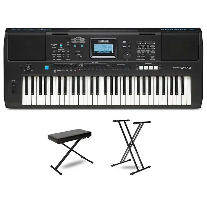 Yamaha PSR-E473 High-Level Portable Keyboard Package Essentials Package Guitar Center